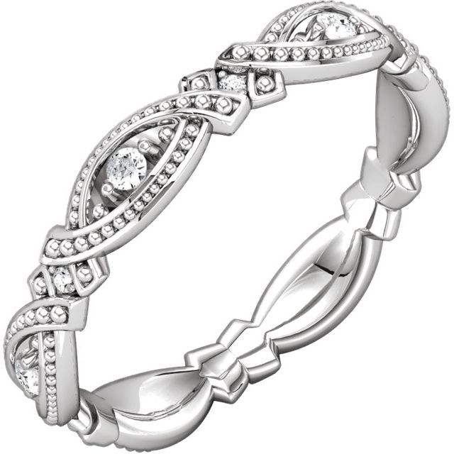 14K White 1/6 CTW Diamond Eternity Band - Balacia