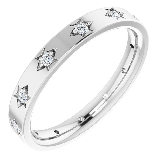 14K White 1/6 CTW Diamond Eternity Band - Balacia