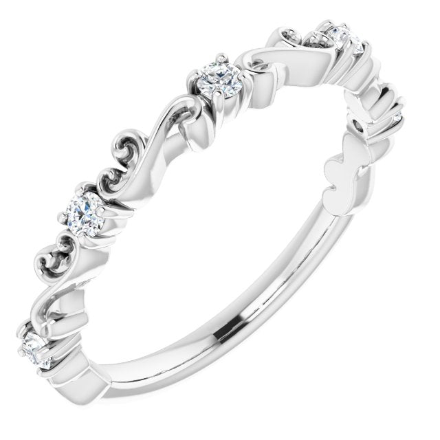 14K White 1/6 CTW Diamond Sculptural - Inspired Anniversary Band - Balacia