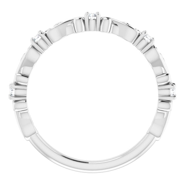 14K White 1/6 CTW Diamond Sculptural - Inspired Anniversary Band - Balacia