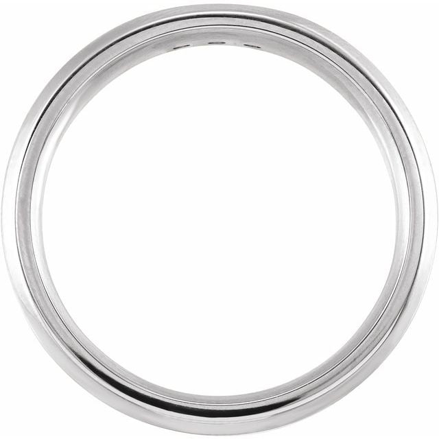 14K White 1/8 CT Diamond 6 mm Beveled - Edge Band - Balacia