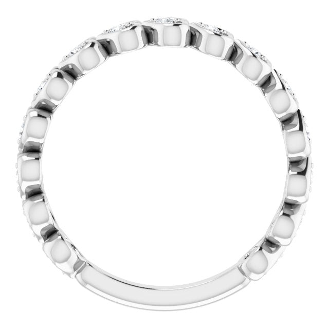 14K White 1/8 CTW Diamond Accented Heart Anniversary Band - Balacia