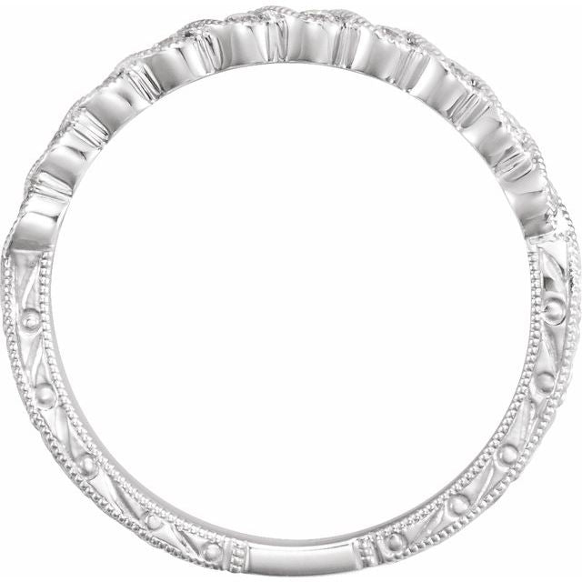 14K White 1/8 CTW Diamond Anniversary Band - Balacia
