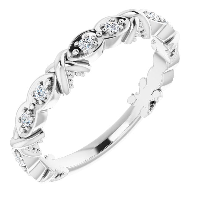 14K White 1/8 CTW Diamond Anniversary Band - Balacia