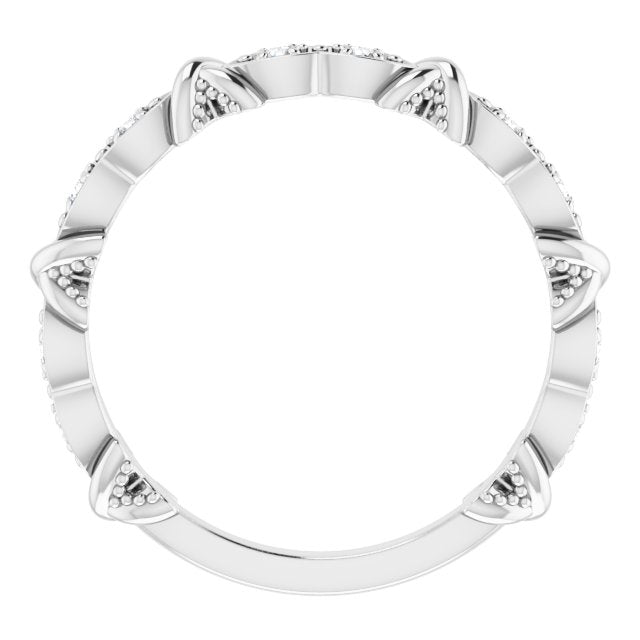 14K White 1/8 CTW Diamond Anniversary Band - Balacia