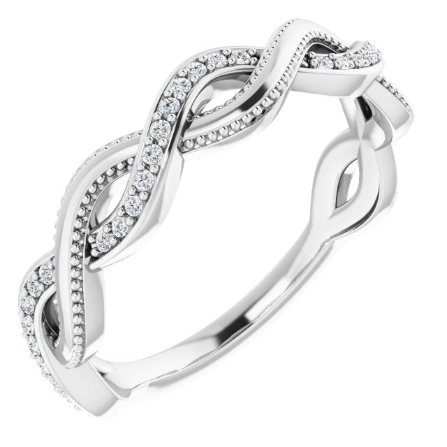 14K White 1/8 CTW Diamond Anniversary Band - Balacia