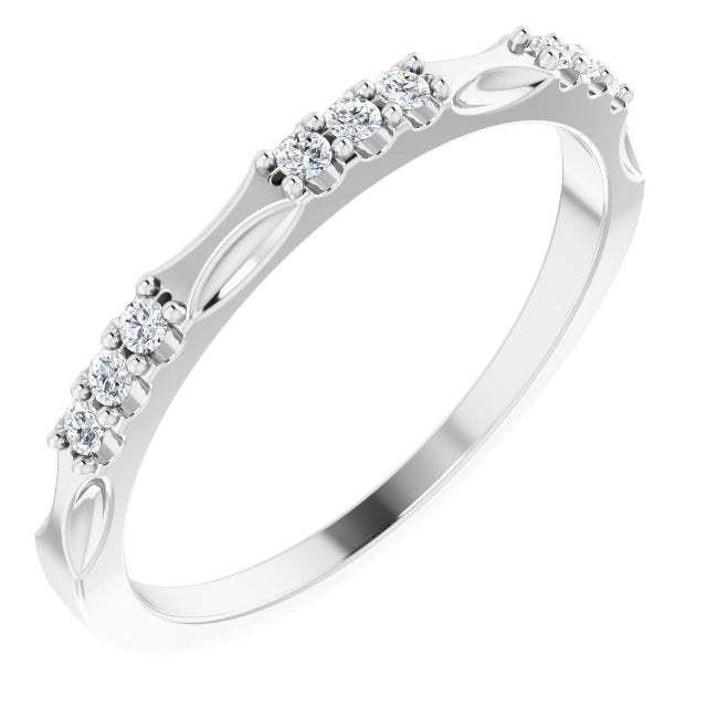 14K White 1/8 CTW Diamond Anniversary Band - Balacia