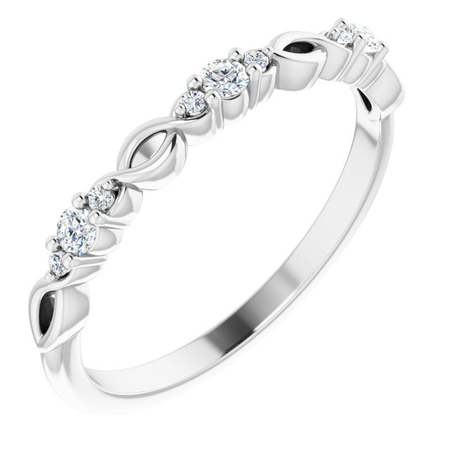 14K White 1/8 CTW Diamond Anniversary Band - Balacia