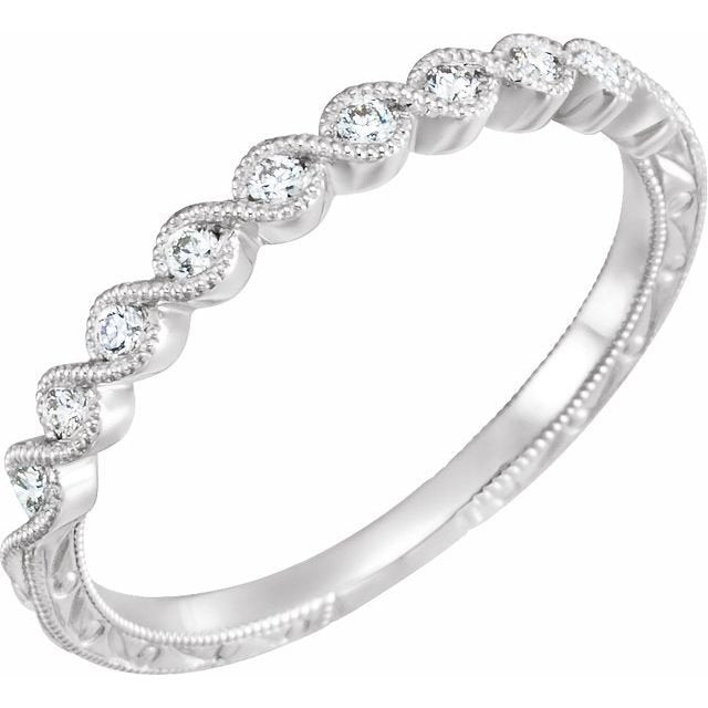 14K White 1/8 CTW Diamond Anniversary Band - Balacia