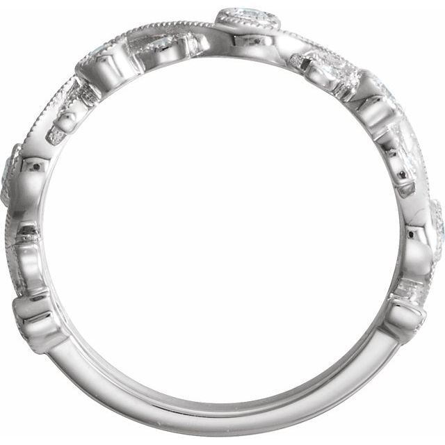 14K White 1/8 CTW Diamond Anniversary Band - Balacia