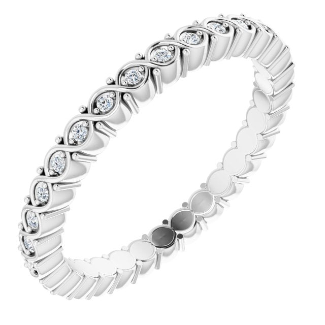14K White 1/8 CTW Diamond Eternity Band - Balacia