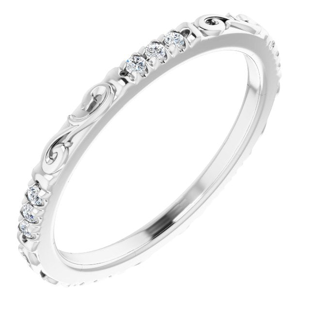 14K White 1/8 CTW Diamond French - Set Eternity Band - Balacia
