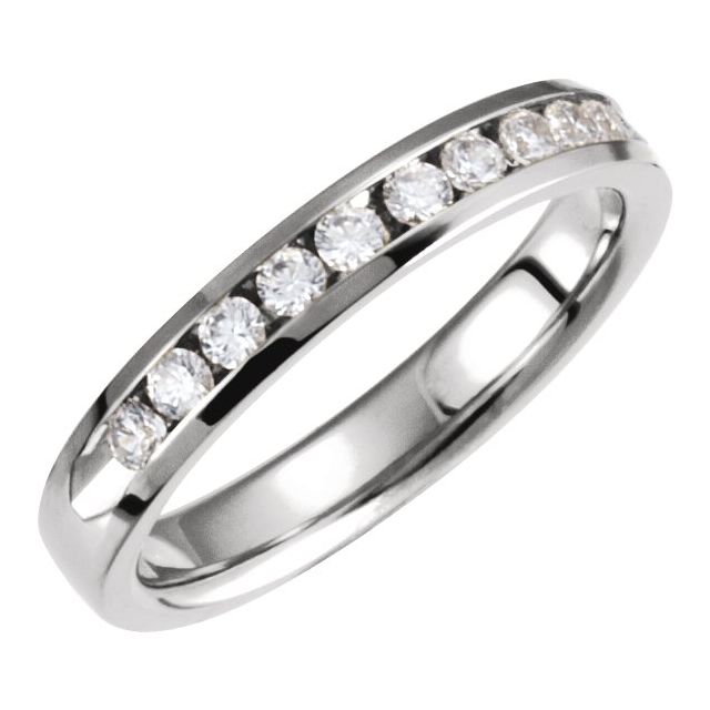 14K White 1.9 mm Round Eleven - Stone Anniversary Band - Balacia