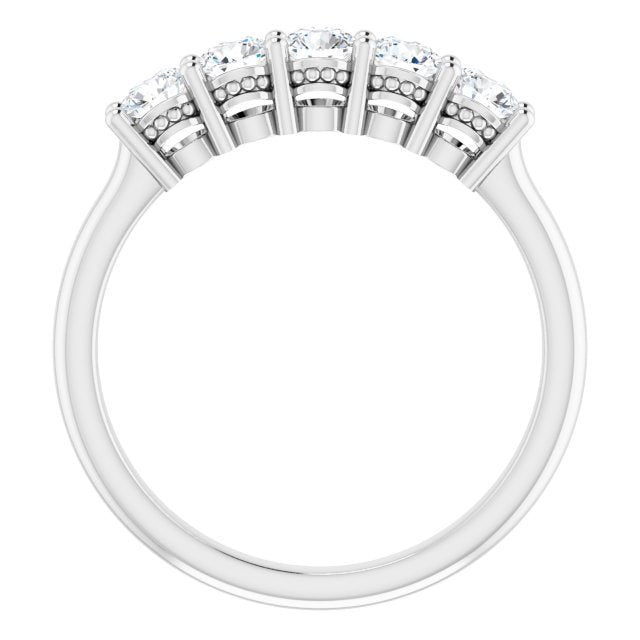 14K White 2 mm Round 1/6 CTW Diamond Anniversary Band - Balacia