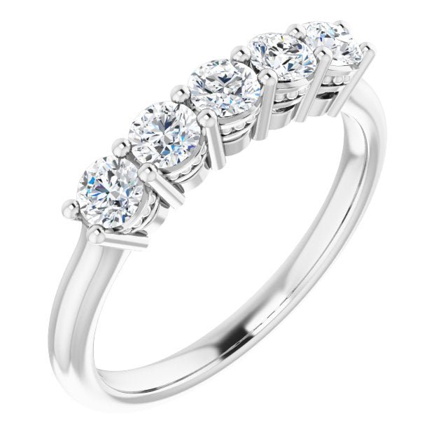 14K White 2 mm Round 1/6 CTW Diamond Anniversary Band - Balacia