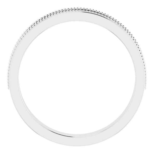 14K White 2 mm Round Anniversary Band - Balacia