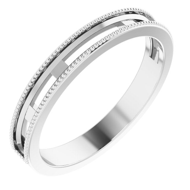 14K White 2 mm Round Anniversary Band - Balacia