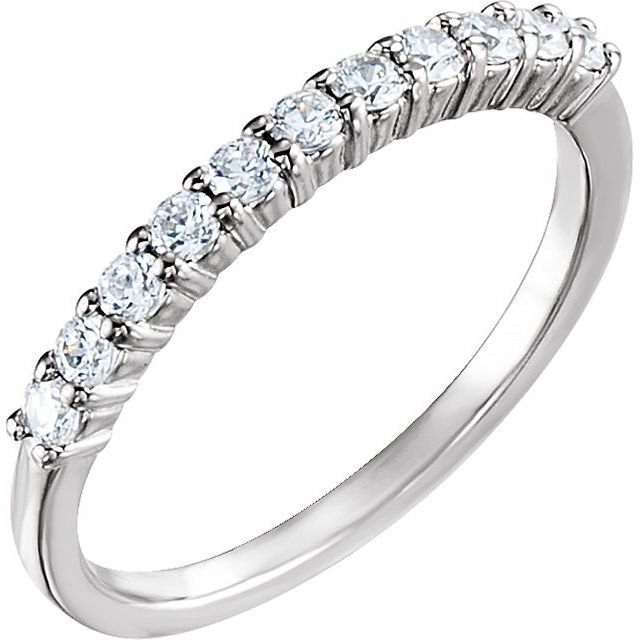 14K White 2 mm Round Eleven - Stone Anniversary Band - Balacia