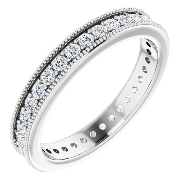 14K White 2 mm Square Eternity Band - Balacia