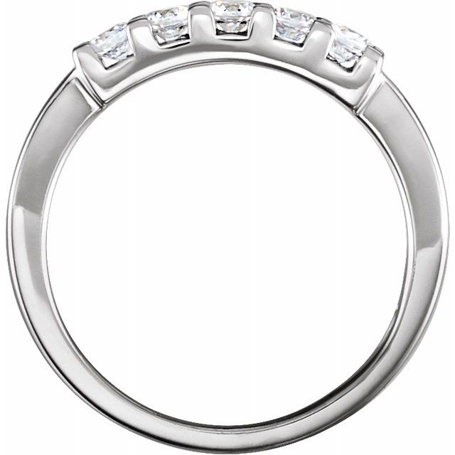 14K White 2.5 mm Round Five - Stone Anniversary Band - Balacia