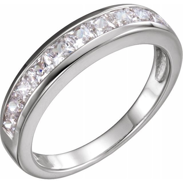 14K White 2.5x2.5 mm Square Channel - Set Anniversary Band - Balacia