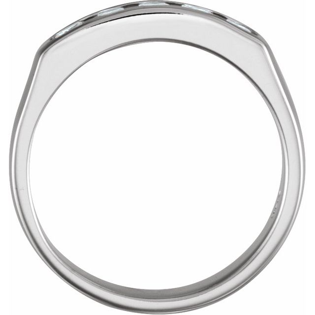 14K White 2.7 mm Round 5 - Stone Anniversary Band - Balacia