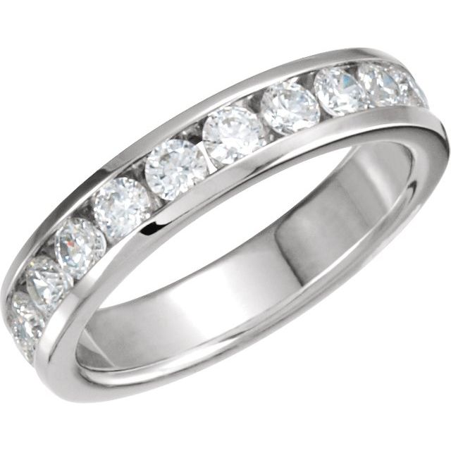 14K White 2.8 mm Round 11 - Stone Anniversary Ring - Balacia