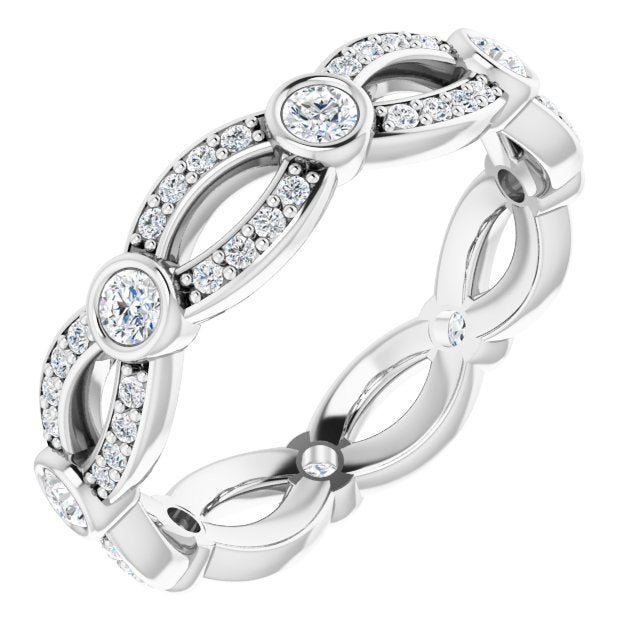 14K White 2x2 mm Asscher Eternity Band - Balacia