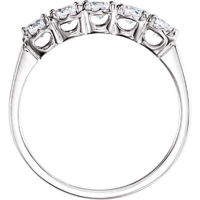 14K White 3 mm Five - Stone Anniversary Band - Balacia