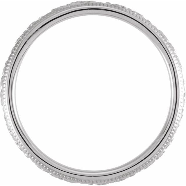 14K White 3 mm Patterned Band - Balacia
