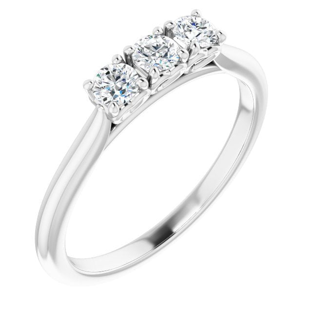 14K White 3 mm Round 1/3 CTW Diamond Anniversary Band - Balacia