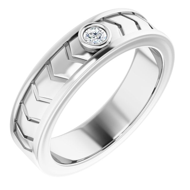 14K White 3 mm Round Design Band - Balacia