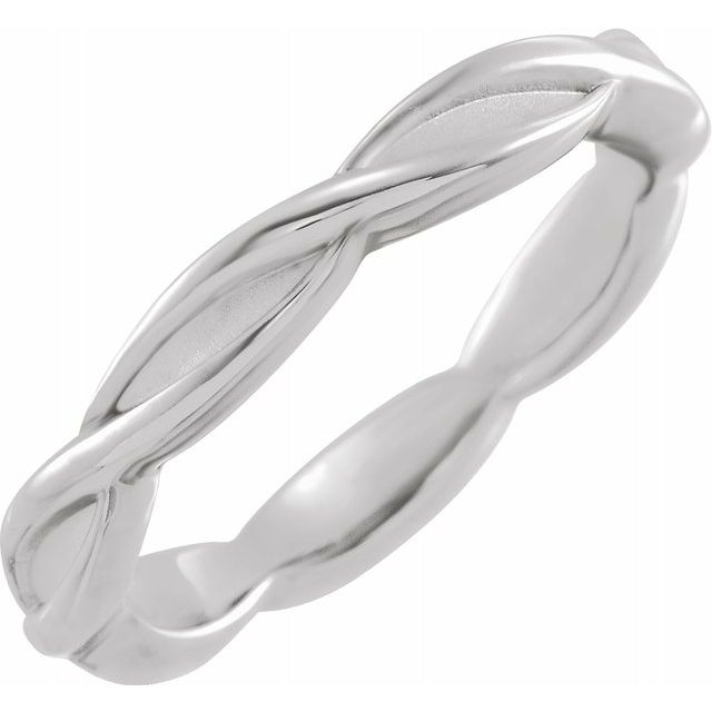 14K White 3.28mm Twisted Band - Balacia