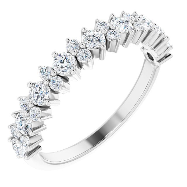 14K White 3/4 CTW Diamond Anniversary Band - Balacia