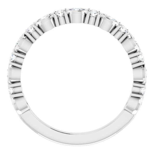 14K White 3/4 CTW Diamond Anniversary Band - Balacia