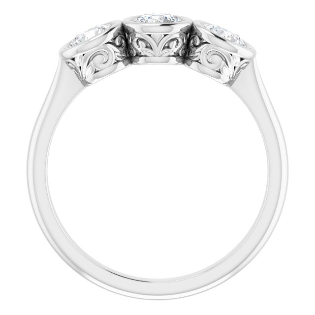 14K White 3/4 CTW Diamond Anniversary Band - Balacia