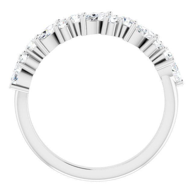 14K White 3/4 CTW Diamond Anniversary Band - Balacia