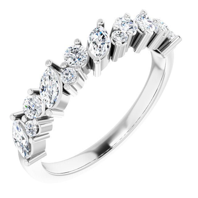 14K White 3/4 CTW Diamond Anniversary Band - Balacia