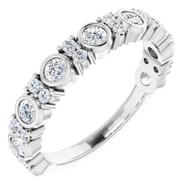 14K White 3/4 CTW Diamond Anniversary Band - Balacia