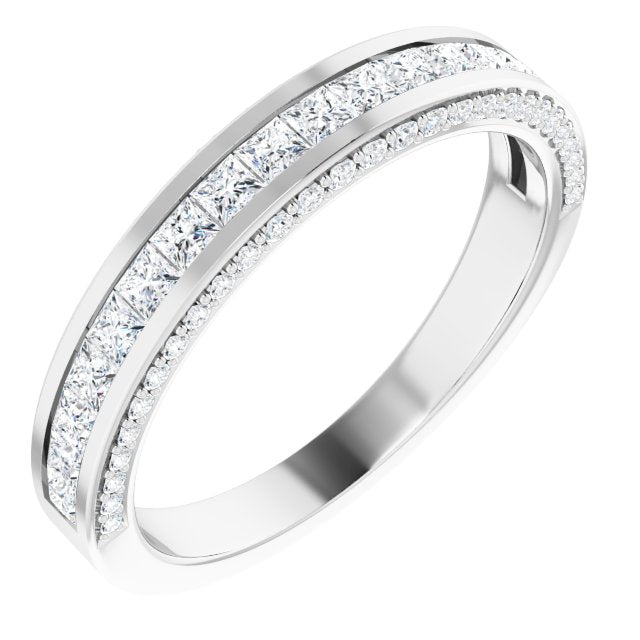 14K White 3/4 CTW Diamond Anniversary Band - Balacia