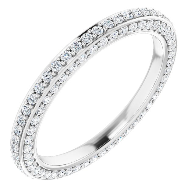 14K White 3/4 CTW Diamond Eternity Band - Balacia
