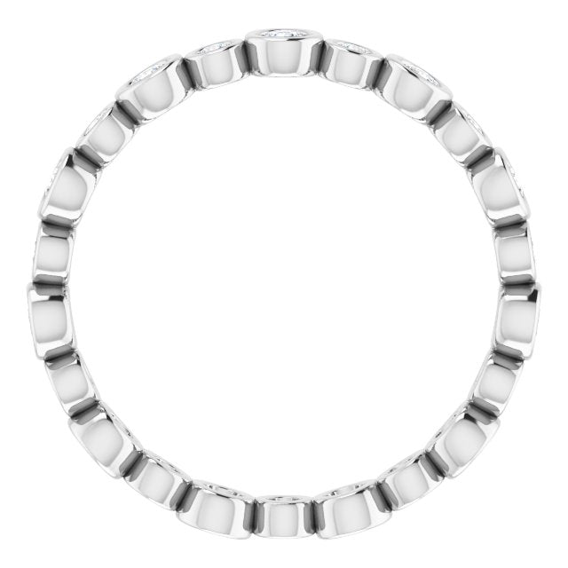 14K White 3/4 CTW Diamond Eternity Band - Balacia