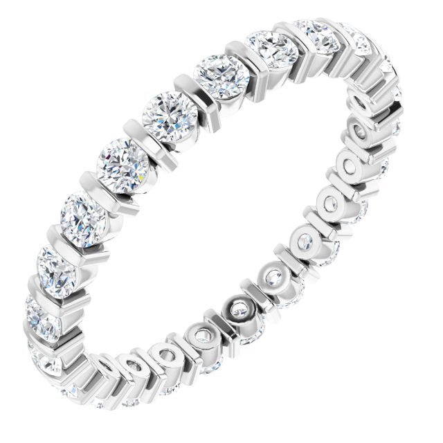 14K White 3/4 CTW Diamond Eternity Band - Balacia