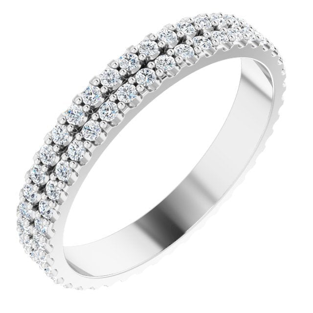 14K White 3/4 CTW Diamond Eternity Band - Balacia