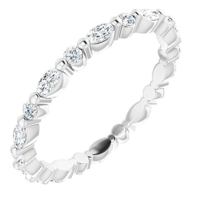 14K White 3/4 CTW Diamond Eternity Band - Balacia