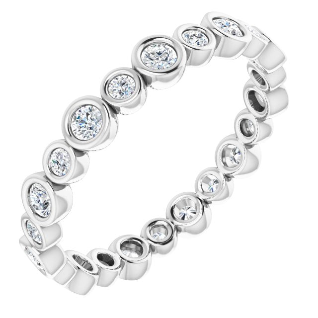 14K White 3/4 CTW Diamond Eternity Band - Balacia