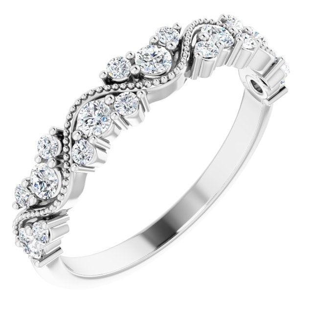14K White 3/8 CTW Diamond Anniversary Band - Balacia