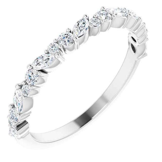 14K White 3/8 CTW Diamond Anniversary Band - Balacia