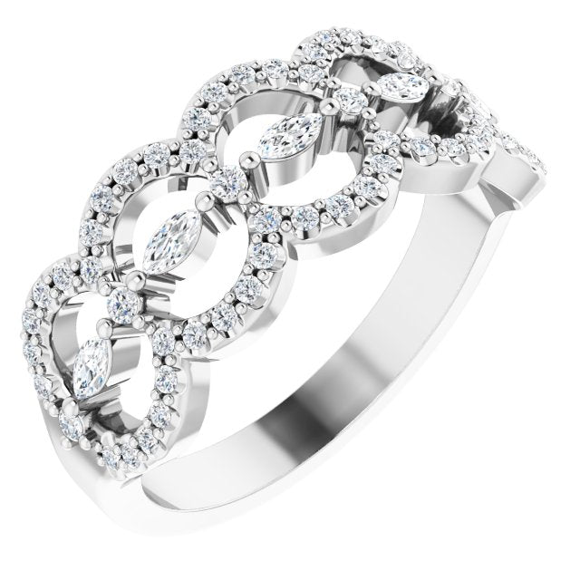 14K White 3/8 CTW Diamond Anniversary Band - Balacia