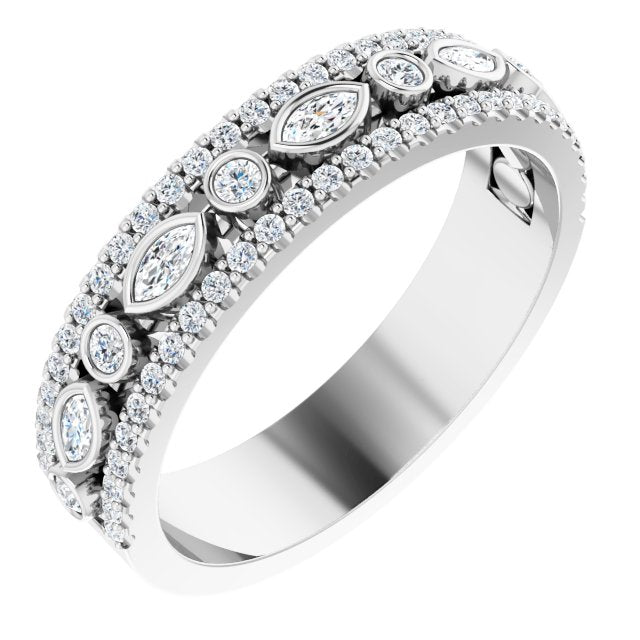 14K White 3/8 CTW Diamond Anniversary Band - Balacia